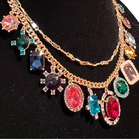 House of Harlow 1960 NWT Stunning Multi-Jeweled Gold-tone Statement Necklace - Picture 10 of 10